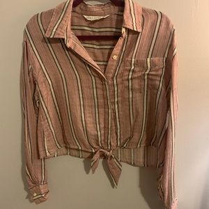 Vanilla star cropped button down shirt